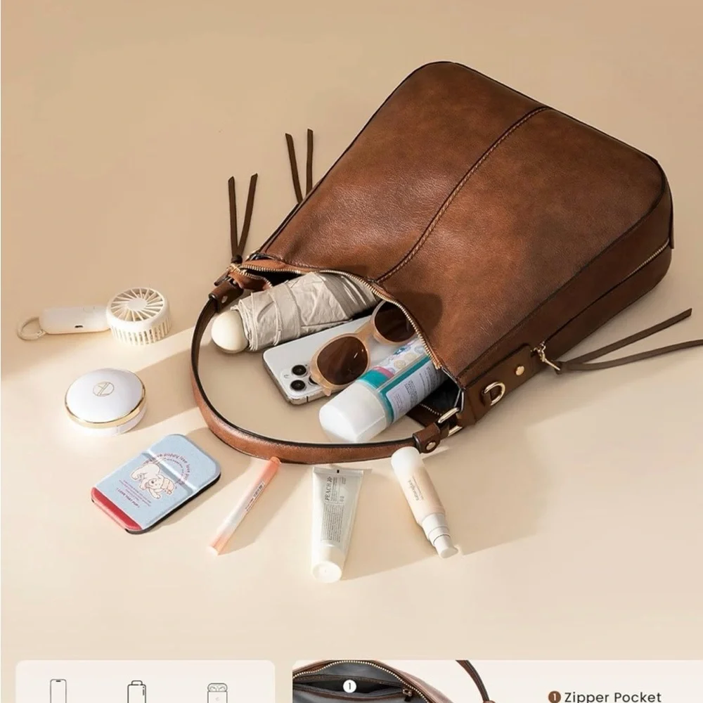 🆕 Elegant Brown Women's Bag Large-15.2 inch - Picture 4 of 8